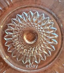 Heisey Glass Beaded Panel Sunburst Punch Bowl With Stand Antique 1896-1913 USA