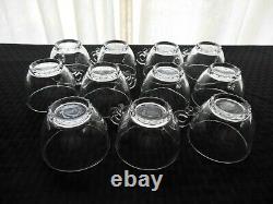 Heisey Glass Clear Lariat Blown Punch Bowl, 11 Cups, 11 Hooks, Ladle, 24 pc. Set