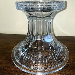 Heisey Glass Greek Key Punch Bowl, Stand And 7 Cups