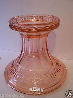 Heisey Glass Pink Greek Key Punch Bowl Antique Rare