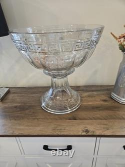 Heisey Greek Key Punch Bowl. Stand & Ladle. No cups