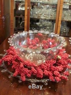 Heisey LARIAT Punch Bowl plus 12 cups RED Hooks INVENTORY SALE ENDS APRIL 15