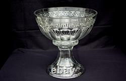 Heisey Large 15 Punch Bowl with Base Greek Key