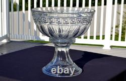 Heisey Large 15 Punch Bowl with Base Greek Key