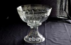 Heisey Large 15 Punch Bowl with Base Greek Key