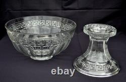 Heisey Large 15 Punch Bowl with Base Greek Key