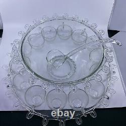 Heisey Lariat Punch Bowl With Under-plate And 14 Punch Cups Pattern #1540