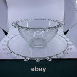 Heisey Lariat Punch Bowl With Under-plate And 14 Punch Cups Pattern #1540