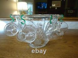 Heisey Plantation China Dr. Johnson 6 Qt. Punch Bowl + 8 Punch Cups Complete