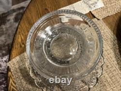 Heisey Pressed Glass Punch Bowl Heisey Pressed Glass Punch Bowl