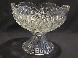 Heisey Prince of Wales Plumes Punch Bowl & Stand