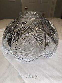 Heisey Punch Bowl On Tall Pedestal Pinwheel and Fan Pattern