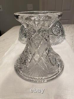 Heisey Punch Bowl On Tall Pedestal Pinwheel and Fan Pattern