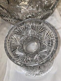 Heisey Punch Bowl On Tall Pedestal Pinwheel and Fan Pattern