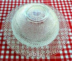 Hobnail Punch Bowl withUnderplate by Smith Glass, Ladle, & Cups by Federal Glass
