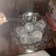 Hobstar cut glass, punch bowl, 12 cups and ladle. 14 piece