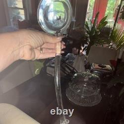Hobstar cut glass, punch bowl, 12 cups and ladle. 14 piece
