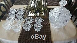 Hofbauer Byrde crystal punch bowl with cups