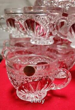 Hofbauer Ruby Red Byrdes Punch Bowl And 12 Punch Cups