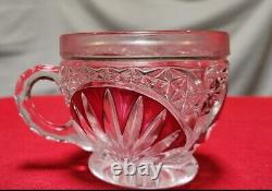 Hofbauer Ruby Red Byrdes Punch Bowl And 12 Punch Cups