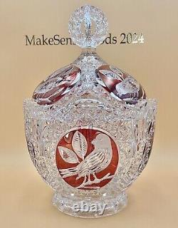 Hofbauer The Byrdes Collection Lead Crystal 13 Punch Bowl Ruby Red