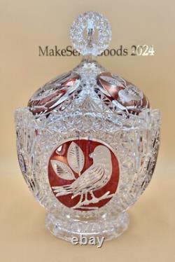 Hofbauer The Byrdes Collection Lead Crystal 13 Punch Bowl Ruby Red