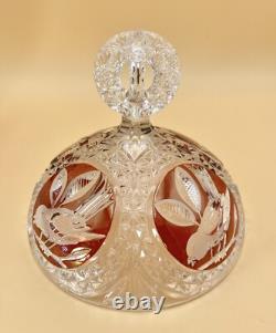 Hofbauer The Byrdes Collection Lead Crystal 13 Punch Bowl Ruby Red