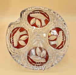 Hofbauer The Byrdes Collection Lead Crystal 13 Punch Bowl Ruby Red