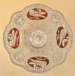 Hofbauer The Byrdes Collection Lead Crystal 13 Punch Bowl Ruby Red