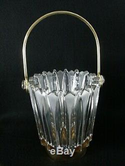 Huge 9 Kilos Antique BACCARAT Crystal Punch Bowl Tumbler Ice Bucket Set with Gold