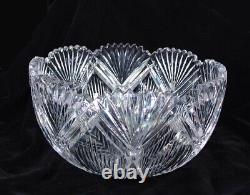 Huge American Brilliant Period ABP Classically Cut Glass Punch Bowl