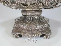 Huge Baccarat style silverplated bronze & glass punch bowl # 30024