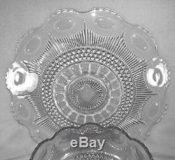 Huge Manhatten Punch Bowl & Under Plate Vintage US Glass Beautiful Cond