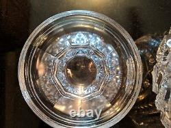 Huge Mint Antique 16-20 Cup Punch Bowl On Base Pres Cut