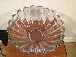 Huge Vintage Antique Cambridge Glass Cascade Pattern Punch Bowl Set 15 Piece Set