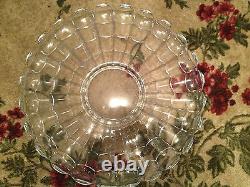 Huge Vintage Antique Cambridge Glass Cascade Pattern Punch Bowl Set 15 Piece Set