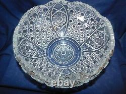 I2 L. E. Smith Daisy & Button Crystal Punch Bowl with Huge Underplate + 24 Cups