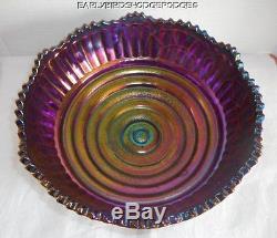 Imperial Carnival Glass Purple Broken Arches Punch Bowl No Base