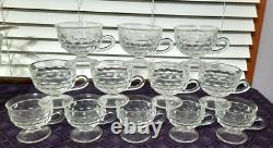 INDIANA GLASS Whitehall American Punch Bowl Set Cups Hooks Ladle Original Box