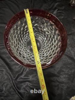 INDIANA GLASS Whitehall Colony Ruby Flash Punch Bowl Set, 12 Cups. CUBES