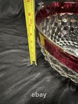 INDIANA GLASS Whitehall Colony Ruby Flash Punch Bowl Set, 12 Cups. CUBES