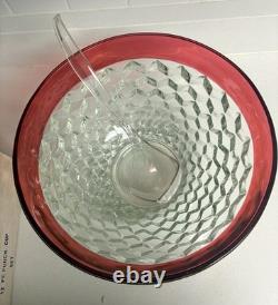 INDIANA GLASS Whitehall Colony Ruby Flash Punch Bowl Set Bowl Ladle 12 Cups