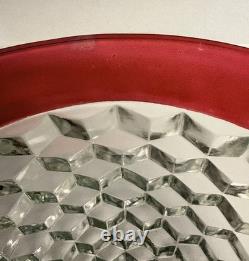 INDIANA GLASS Whitehall Colony Ruby Flash Punch Bowl Set Bowl Ladle 12 Cups