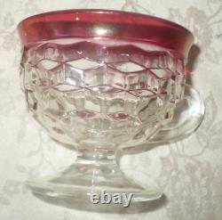 INDIANA GLASS Whitehall Colony Ruby Flash Punch Bowl Set Bowl Ladle 12 Cups