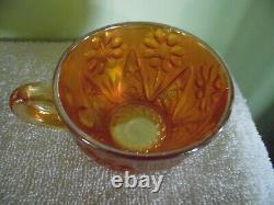 Imperial 474 Marigold Punch Bowl & Cups Carnival Glass Set Four-Seventy-Four