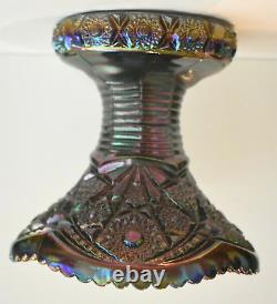 Imperial Amethyst Smoke Carnival Glass Punch Bowl Base Bellaire Pattern Antique