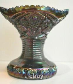 Imperial Amethyst Smoke Carnival Glass Punch Bowl Base Bellaire Pattern Antique