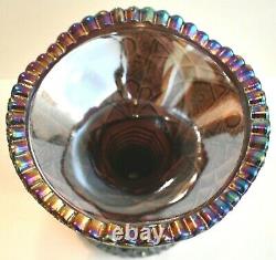 Imperial Amethyst Smoke Carnival Glass Punch Bowl Base Bellaire Pattern Antique