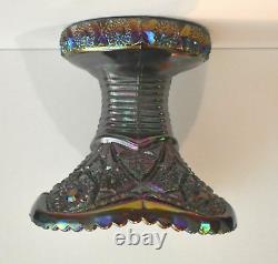 Imperial Amethyst Smoke Carnival Glass Punch Bowl Base Bellaire Pattern Antique