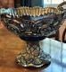 Imperial Amethyst SmokedCarnival Glass Broken Arches Punch Bowl, Ringed Interior